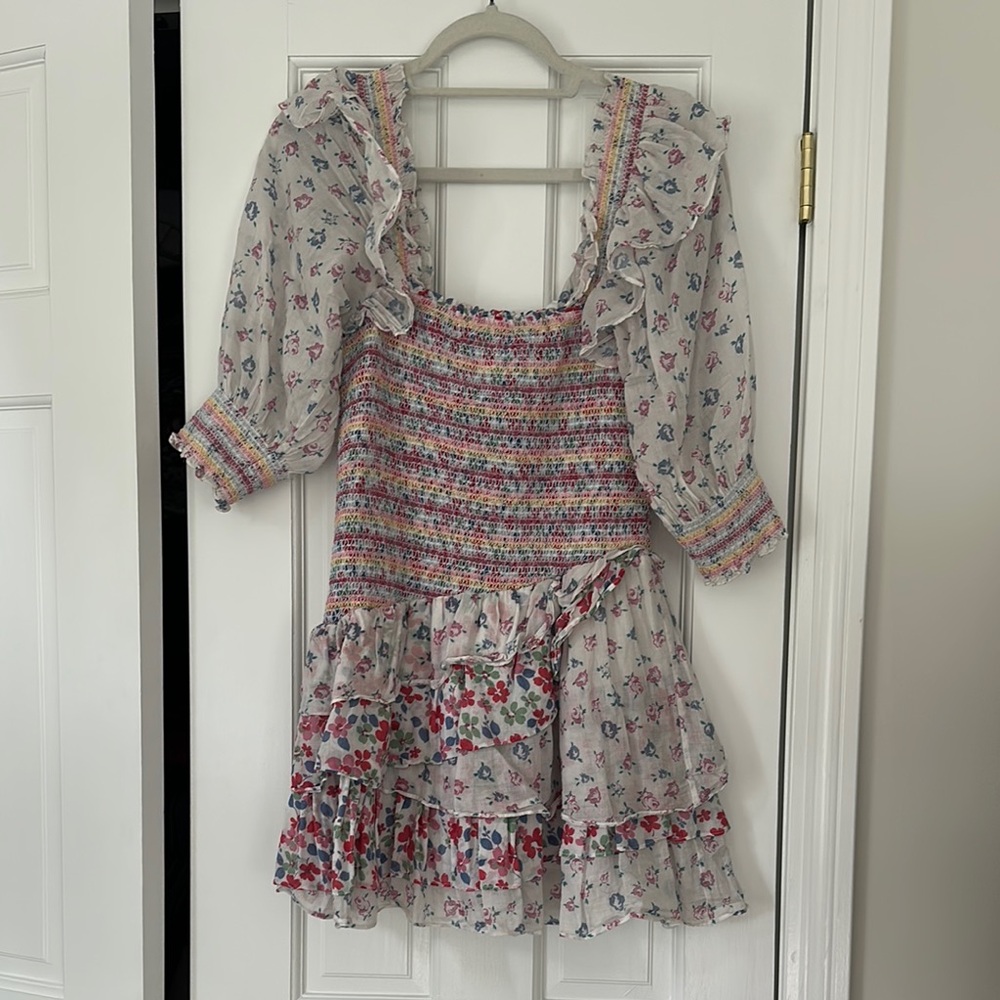 LoveShack Fancy Floral with Ruffled Sleeves